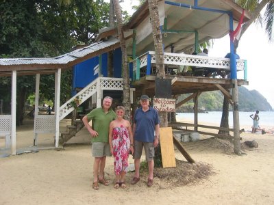 beach bar on Castara Bay
